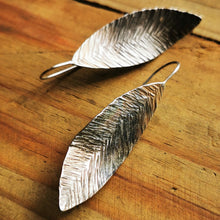 Load image into Gallery viewer, Larger Long Leaf Earrings