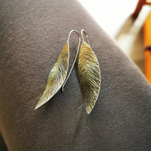 Load image into Gallery viewer, Larger Long Leaf Earrings