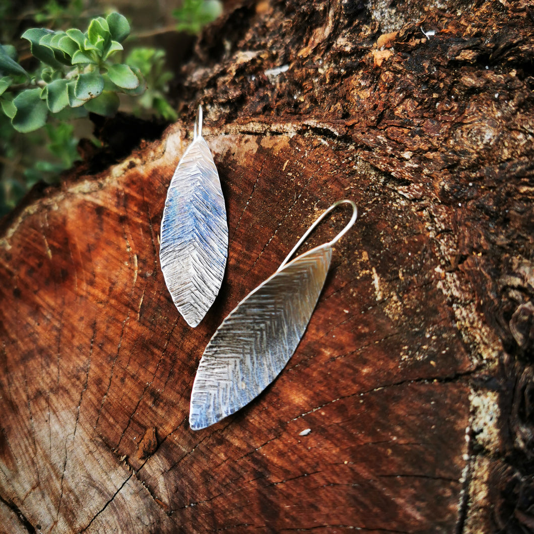 Larger Long Leaf Earrings