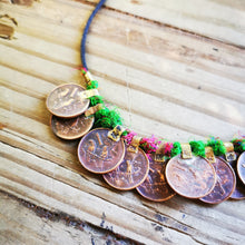 Load image into Gallery viewer, Kuchi Coin Necklace: silk