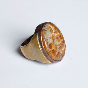 Fossilized Coral Ring